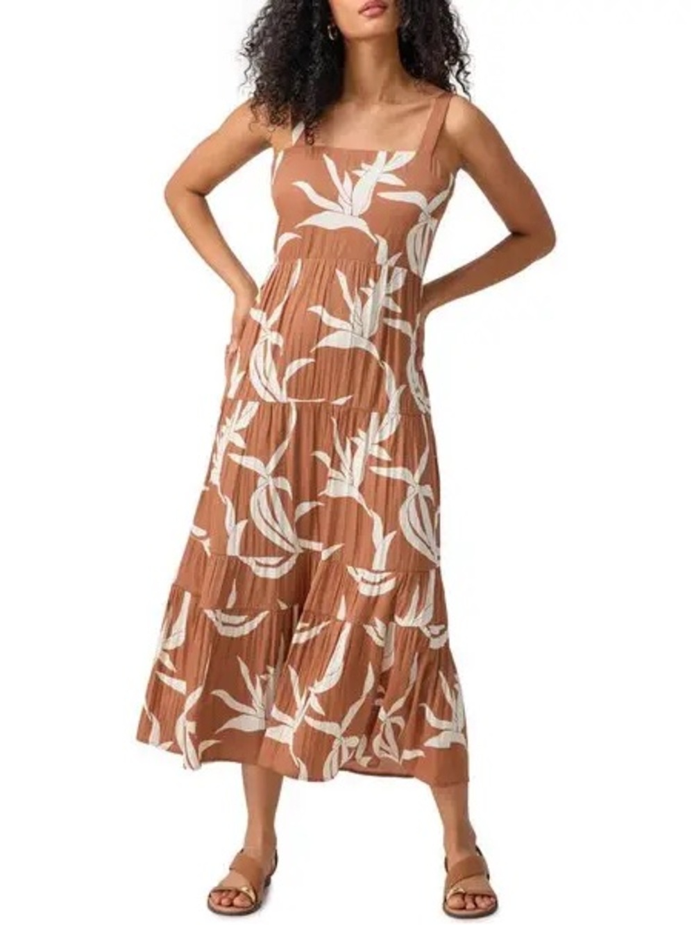 Sanctuary Watching Sunset Tropical Floral Tiered Midi/Maxi Dress, Size 14